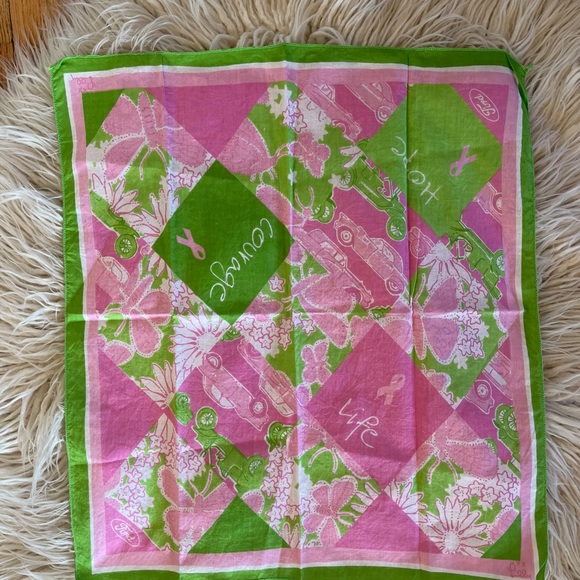Lilly Pulitzer Ford Breast Cancer Awareness Scarf - Picture 2 of 7